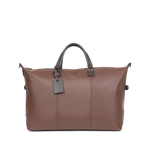 TOGETHER - Sac de voyage en cuir de vachette chocolat / marron foncé - DH-189448-A920-TU