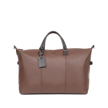 TOGETHER - Sac de voyage en cuir de vachette chocolat / marron foncé - DH-189448-A920-TU 1