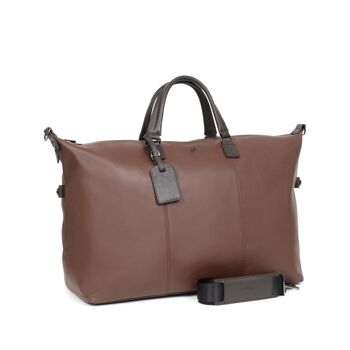 TOGETHER - Sac de voyage en cuir de vachette chocolat / marron foncé - DH-189448-A920-TU 2