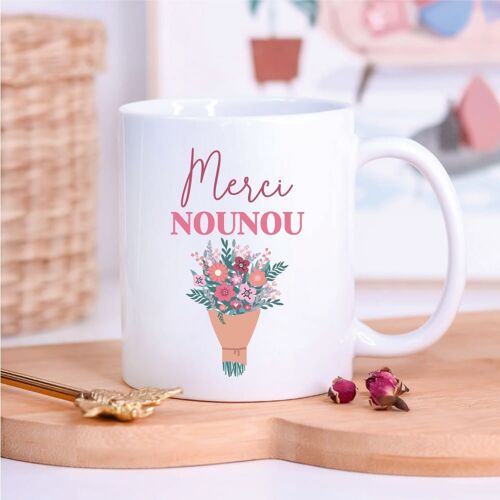 Mug blanc "Bouquet d'amour Nounou"
