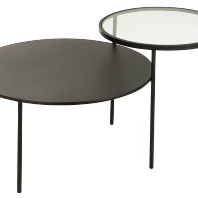 TABLE GIG 2NIV MET/VER NOIR L (101x70x50cm)