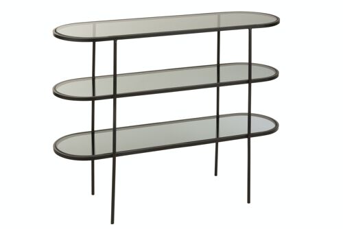 ETAGERE 3 NIVEAU MET/VER NOIR (100x30x80cm)