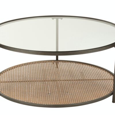 TABLE SALON RND ME/VE NO/NAT (88x88x40cm)