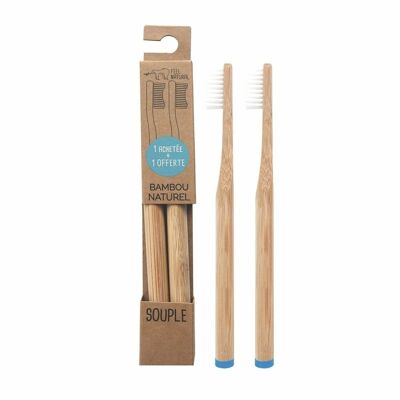 paquete de 2 cepillos de dientes de bambú Feel Natural - Soft (1 comprado, 1 gratis)