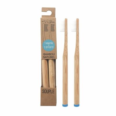 Pack 2 brosses à dents bambou Feel Natural -SOUPLE (1 achetée, 1 offerte)