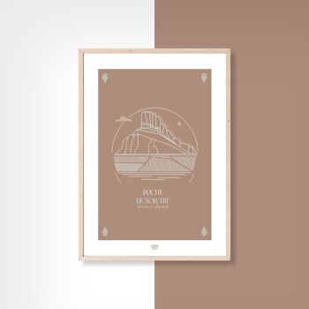 La roche de Solutré - minimaliste - carte postale - 10x15cm 2
