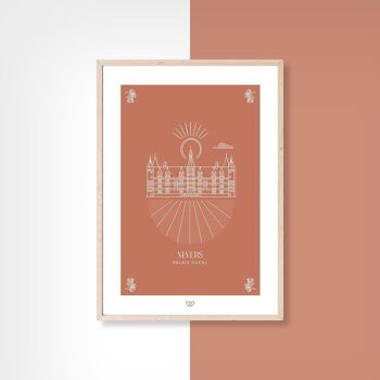 Nevers Palais Ducal - minimaliste - carte postale - 10x15cm 1