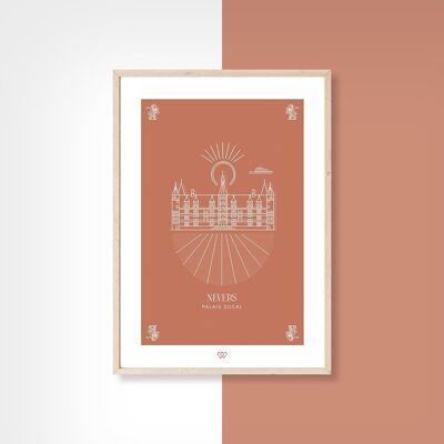 Nevers Palais Ducal - minimaliste - 50x70cm