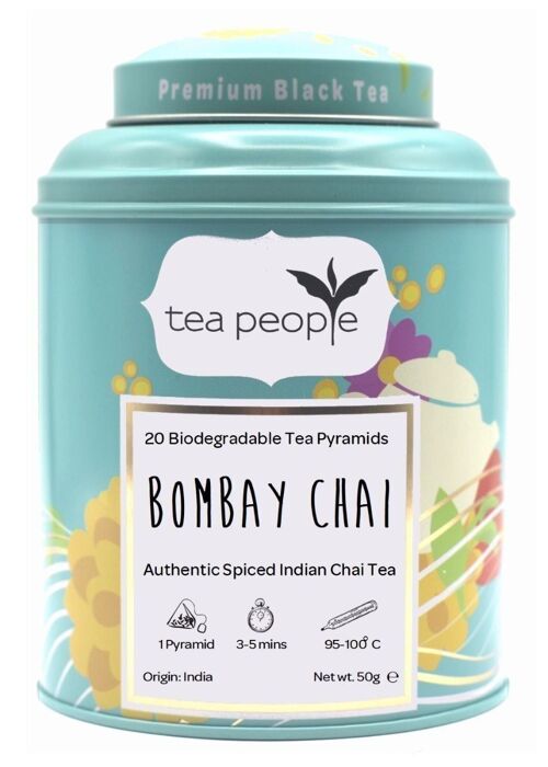 Bombay Chai - 20 Pyramid Tin Caddy