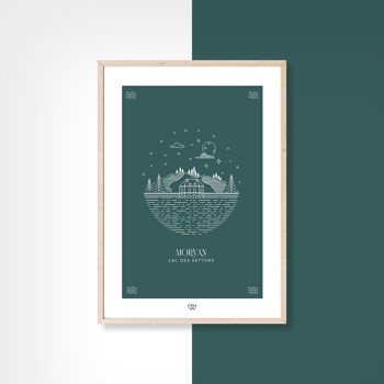 Lac des Settons - minimaliste - carte postale - 10x15cm 1