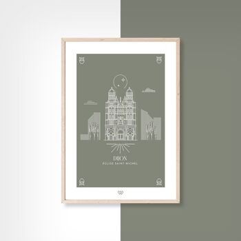 Eglise Saint-Michel - minimaliste - carte postale - 10x15cm 1