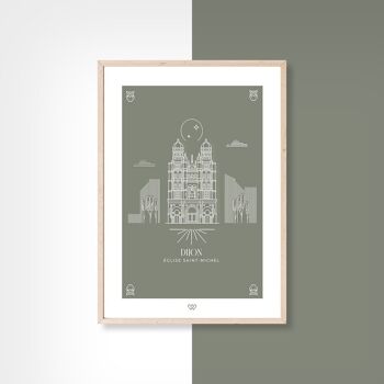 Eglise Saint-Michel - minimaliste - 40x50cm 2