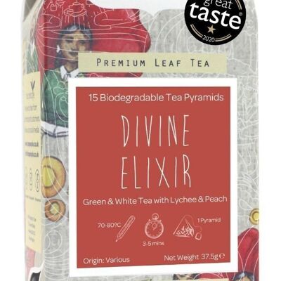 Elixir divino - Paquete minorista de 15 pirámides de té
