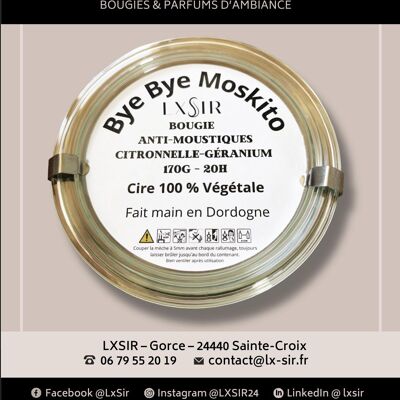 Bougie parfumée anti-moustiques "Bye Bye Moskito"