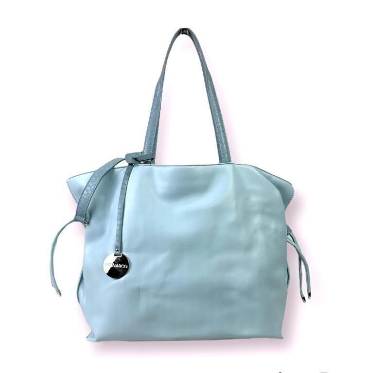 Borsa da Donna Sintetica di Grande Capienza, Chiusura con Cerniera e Fodera Arancione.