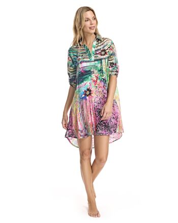 Robe chemise imprimé oriental multicolore - W230295_9-27 1
