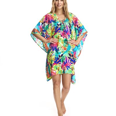 Kaftan with multicolor floral print - W230895_4-27