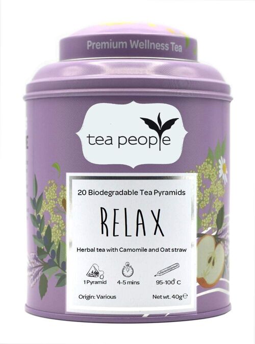 RELAX Tea - 20 Pyramid Tin Caddy