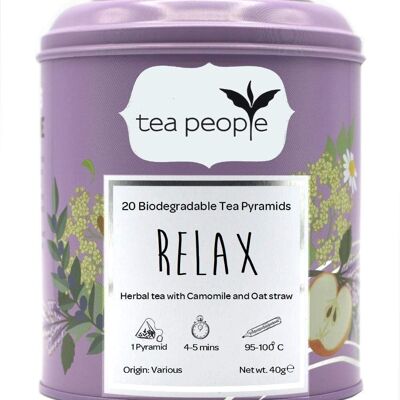 RELAX Tea - Carrito de lata de 20 pirámides