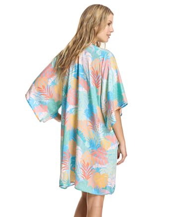 Caftan imprimé feuilles dans les tons pastel - W231295_4-27 2