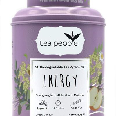 Tè ENERGY - 20 barattoli di latta piramidali