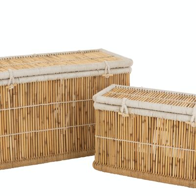 CESTA BAMBÚ REC S/2 NAT/BLA (100x40x40cm)