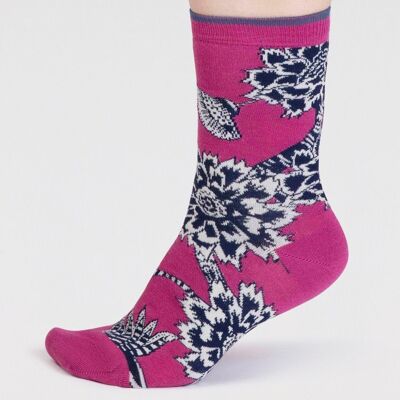 Prunella Organic Cotton Floral Socks - Cream