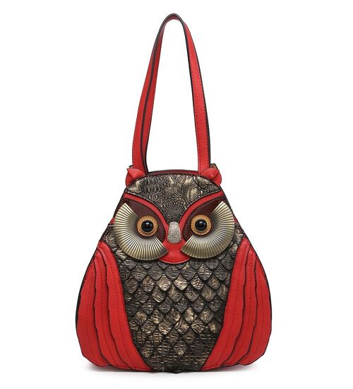 Handmade Ladies Owl Shaped Designed Handbag Cute Shoulder Bag Unique Bag Long Strap - A34218
