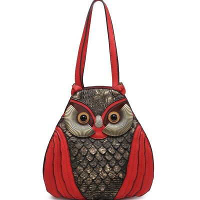 Bolso de mano diseñado en forma de búho para mujer, bolso de hombro bonito, bolso único, correa larga - A34218