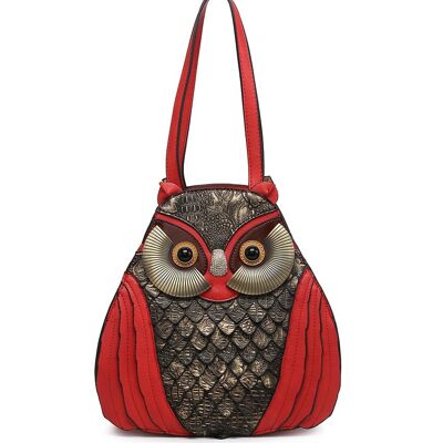 Handmade Ladies Owl Shaped Designed Handbag Cute Shoulder Bag Unique Bag Long Strap - A34218