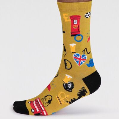 Will Men's Organic Cotton London Socks - Chartreuse Yellow
