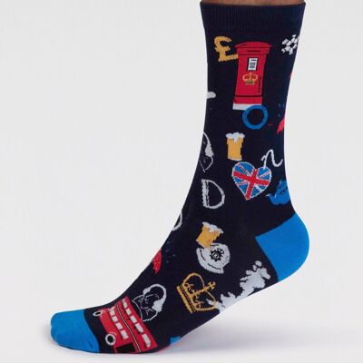 Will Men's Organic Cotton London Socks - Navy