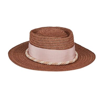 Boater GERHARD Pink Straw Brown