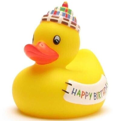 Badeente - Happy Birthday Gummiente