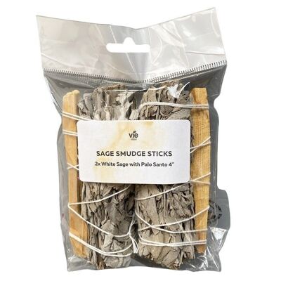 2x Palo Santo White Sage 4" Smudge Sticks