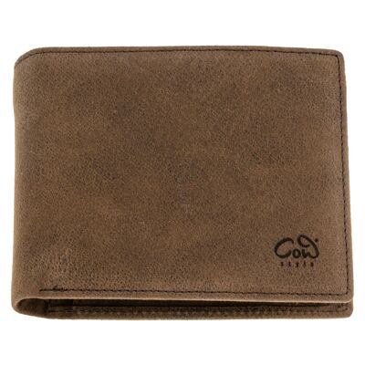 Men's real leather wallet, brown, used look