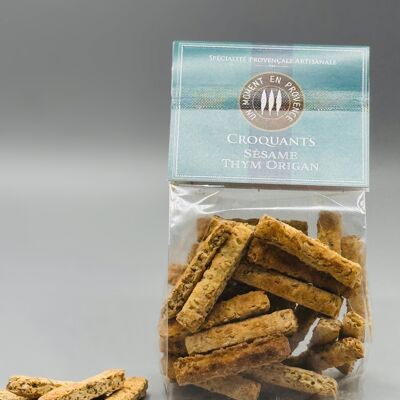 Croquants Sésame Thym Origan 100g : Une Évasion Provençale en Bouchées 🌿✨