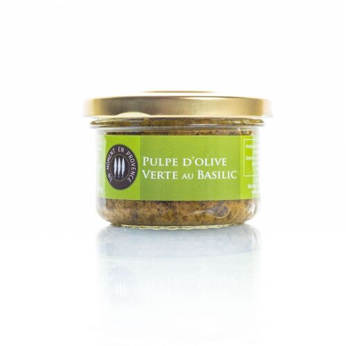 Pulpe d’olives vertes Basilic et Ail 90g