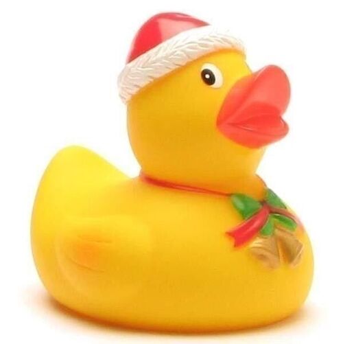 Badeente - Xmas-Duck Weihnachtsmann mit Glocke Gummiente