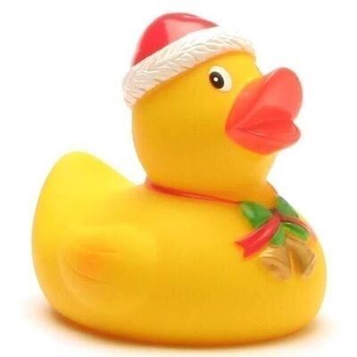 Canard en caoutchouc - Canard de Noël Père Noël avec canard en caoutchouc cloche