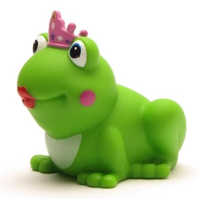Rubber duck - frog prince with pink crown rubber duck
