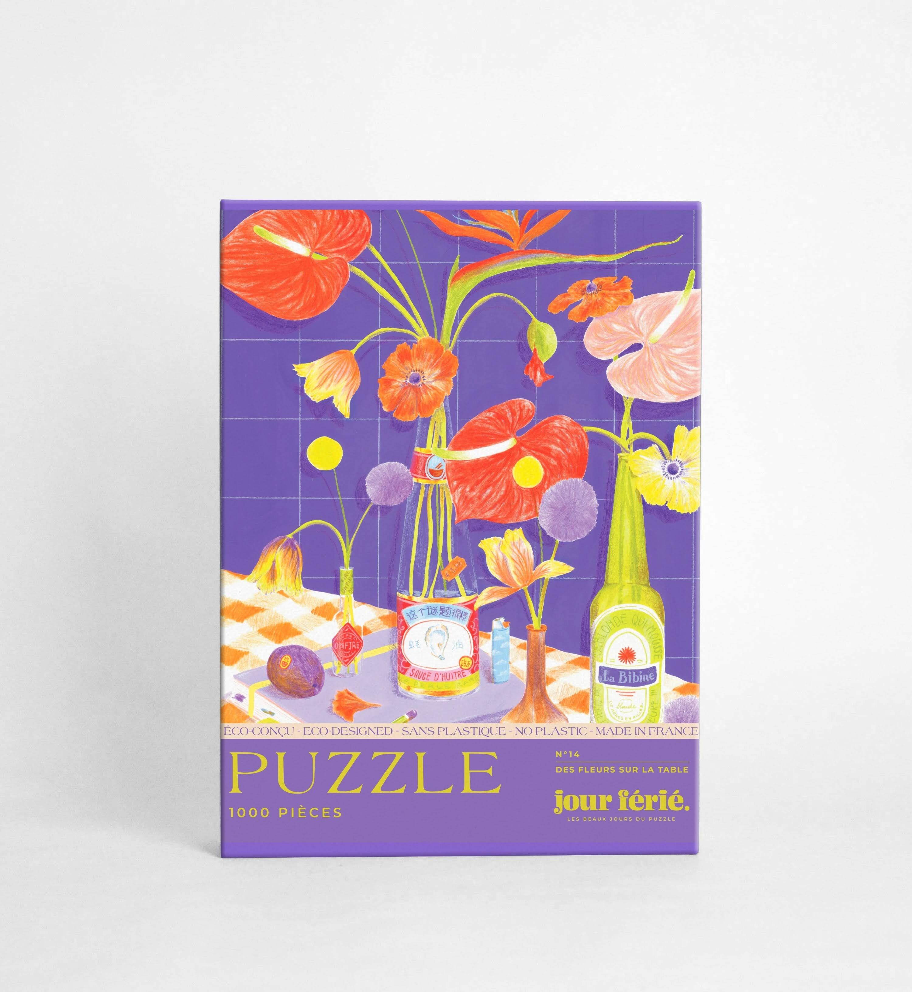 Puzzle de flores sobre la mesa 500 piezas