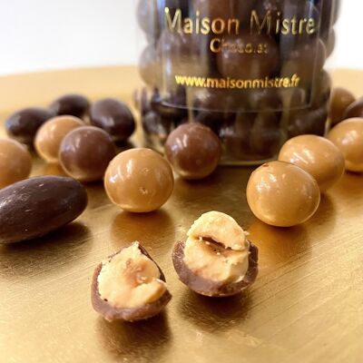Hazelnuts from Piedmont IGP - coated with dark chocolate powder - in bulk kg