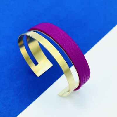 Brazalete de ágata fucsia