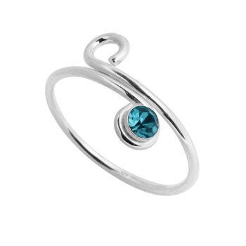 Belle bague d'orteil en cristal d'Aqua