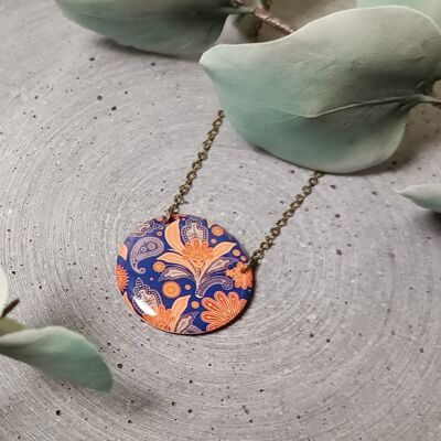 Chamerolles reversible necklace – floral pattern – 1241
