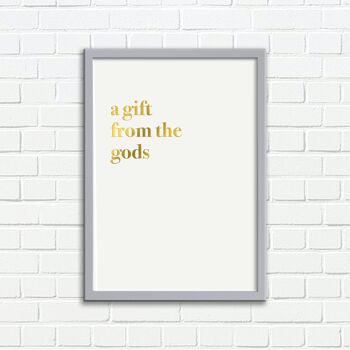 Impression d'art mural A Gift From The Gods Typographie Design Blanc 1