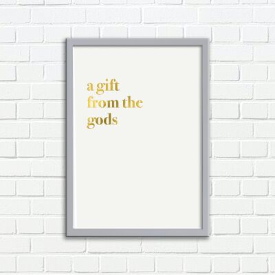 Stampa artistica da parete A Gift From The Gods Tipografia Design Bianco