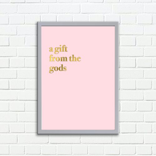 Wall Art Print A Gift From The Gods Typography Design Pink