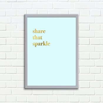 Impression d'art mural Share That Sparkle Typography Design 1